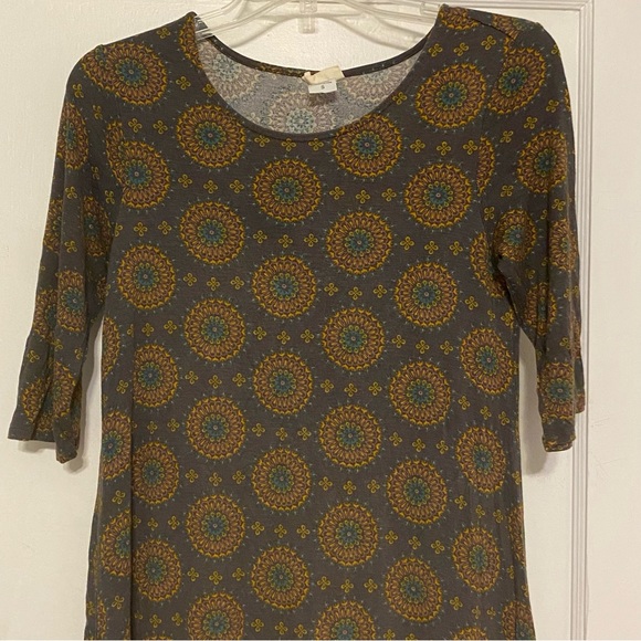 Natural Life MEDALLION PRINT SWING DRESS Small BOHO Earth Colors EUC - Picture 2 of 7